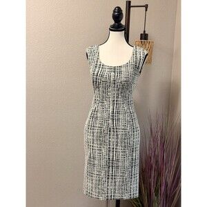 Reiss Dress Black & Gray Textured Sleeveless Sheath Size 4 EUC ($365)